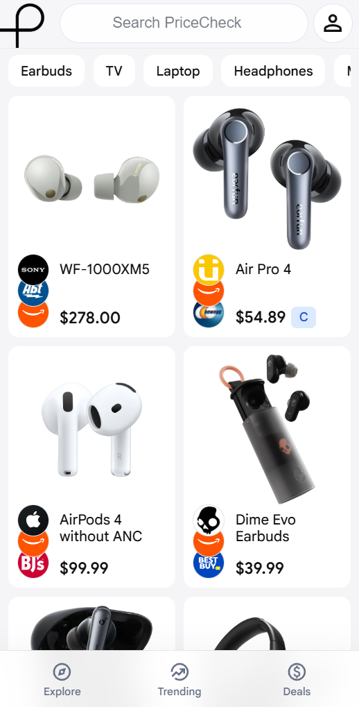 Mobile website layout example